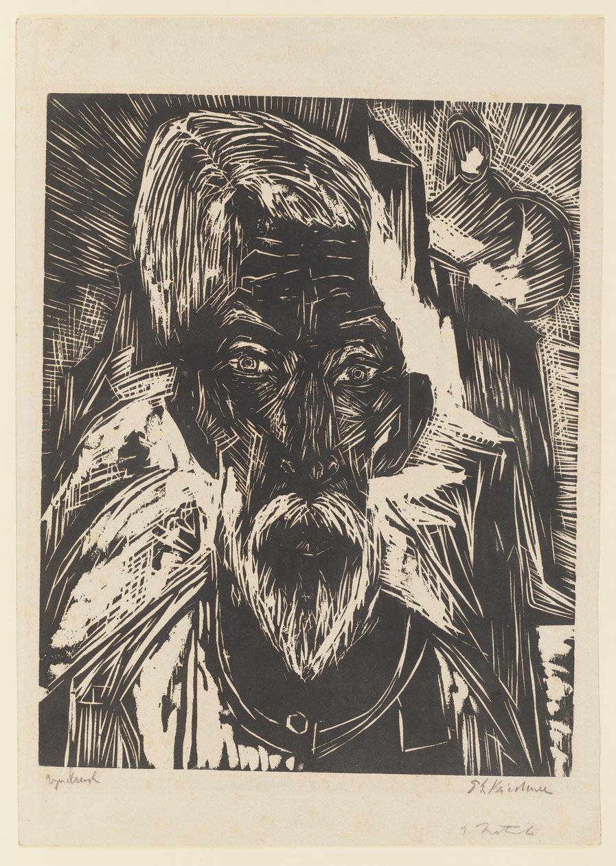 Oude boer. – Hoofd Senn R. door Ernst Ludwig Kirchner