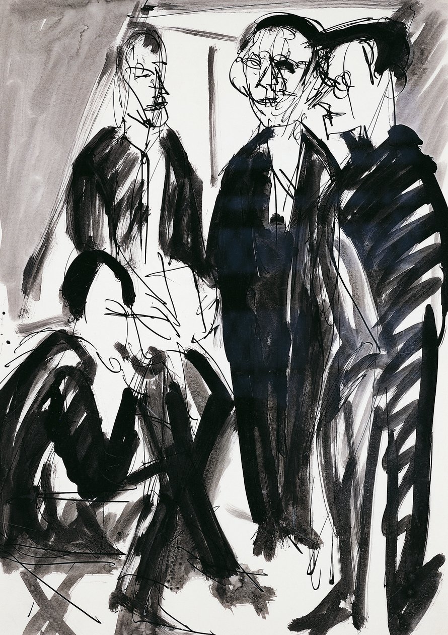Kunstenaar en Die Brucke groep in Dresden, door Ernst Ludwig Kirchner door Ernst Ludwig Kirchner