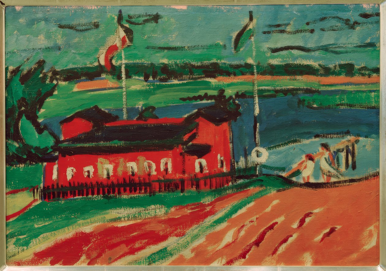 Zwembad bij Dresden door Ernst Ludwig Kirchner
