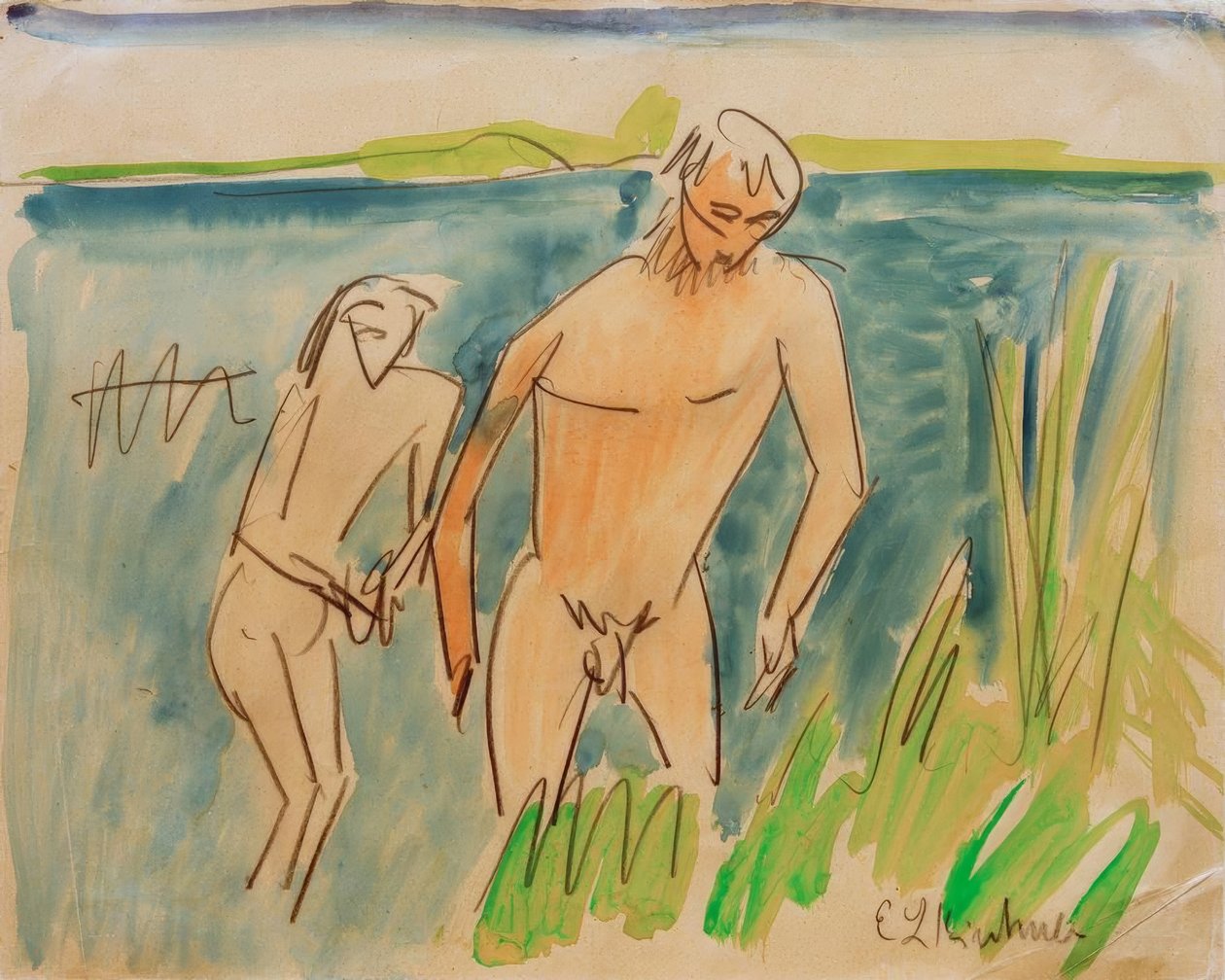 Baden bij Moritzburg door Ernst Ludwig Kirchner