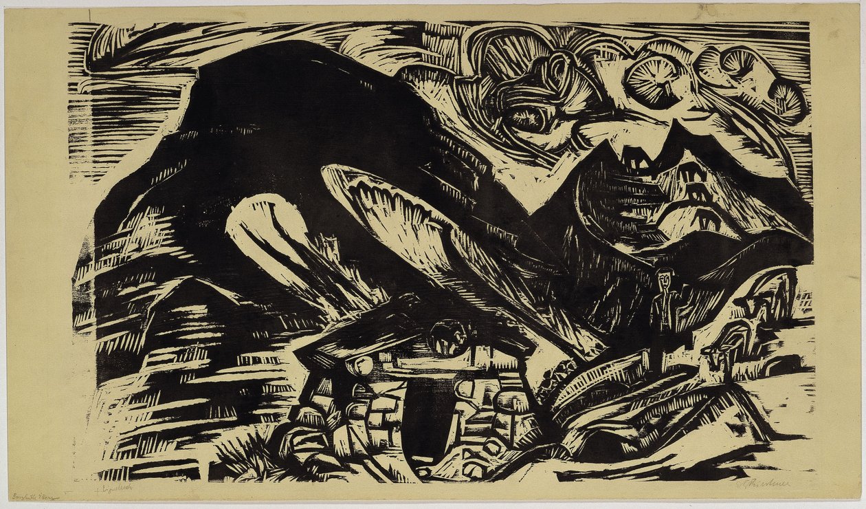 Bergen met berghut door Ernst Ludwig Kirchner