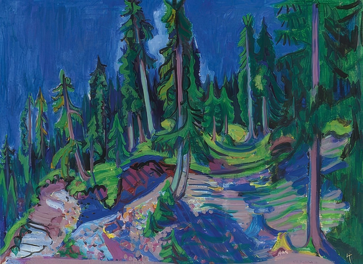 Bergbosstudie. 1936 door Ernst Ludwig Kirchner