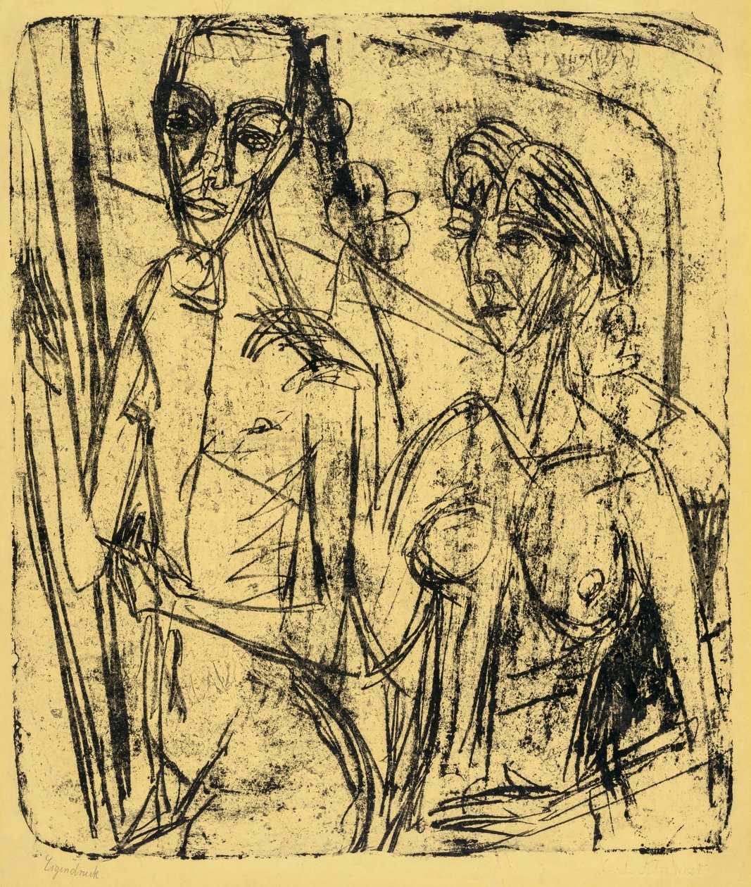 Koppel in Kamer, Naakte Man met Vrouw door Ernst Ludwig Kirchner