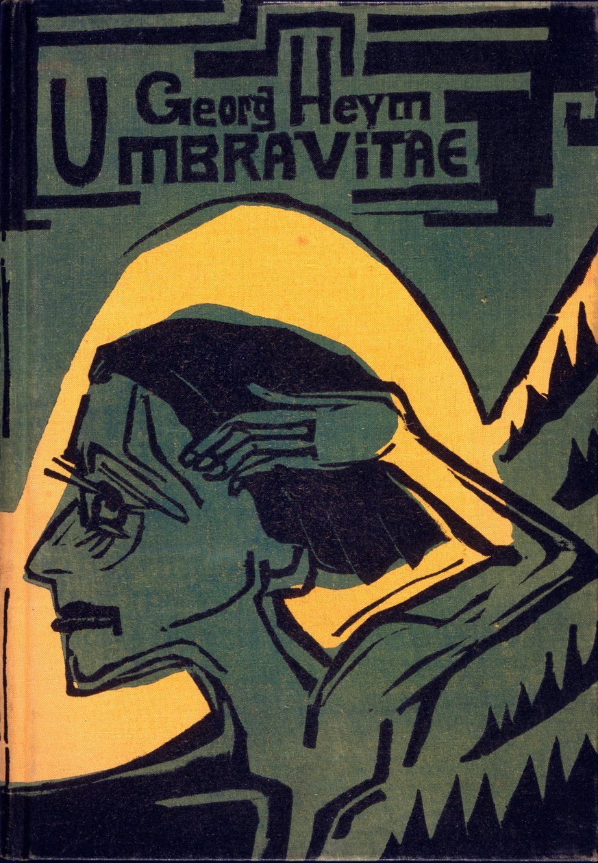 Omslag van Umbra Vitae door Georg Heym, gepubliceerd 1924 door Ernst Ludwig Kirchner