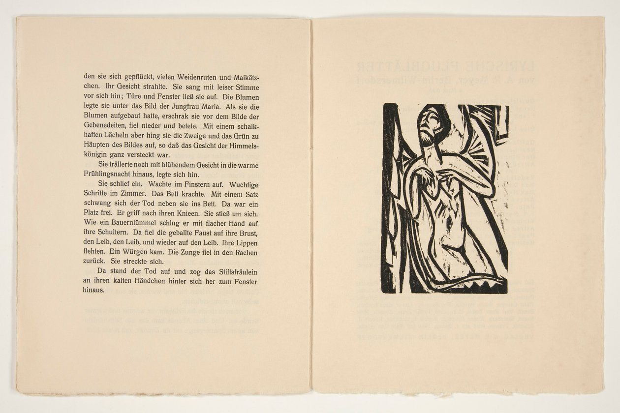 Das Stiftsfräulein und der Tod. Illustraties voor een roman van Alfred Doeblin door Ernst Ludwig Kirchner