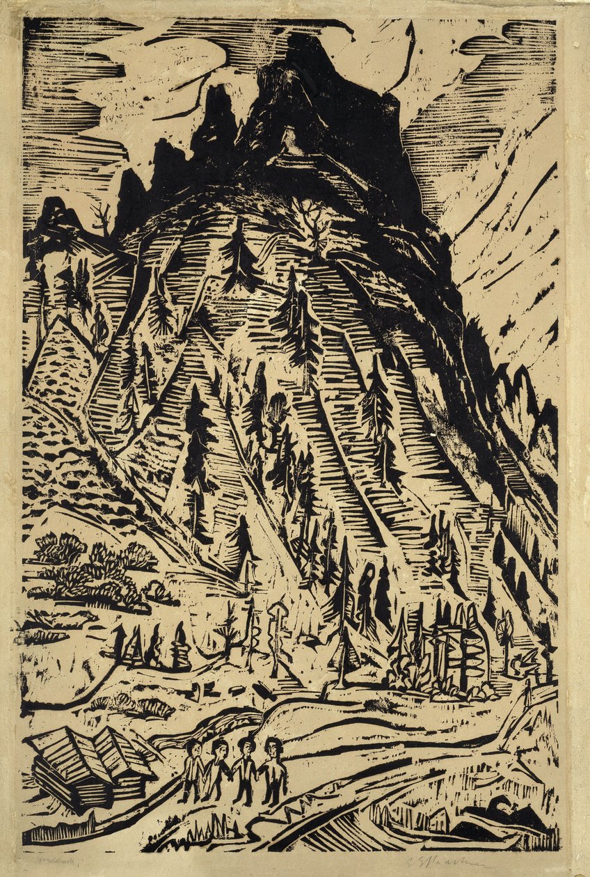 De berg door Ernst Ludwig Kirchner
