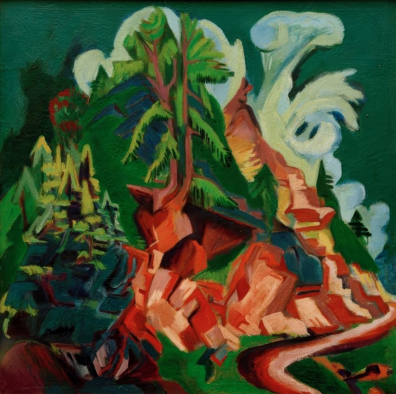 De berg. De weg naar Stafel door Ernst Ludwig Kirchner