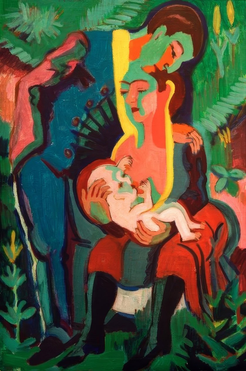 De familie door Ernst Ludwig Kirchner