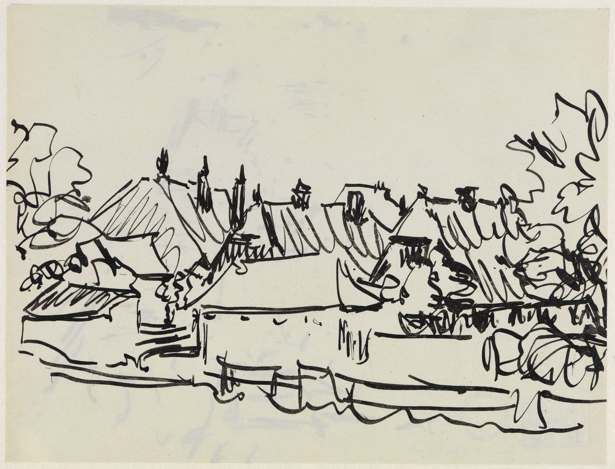 Dorp op Fehmarn door Ernst Ludwig Kirchner