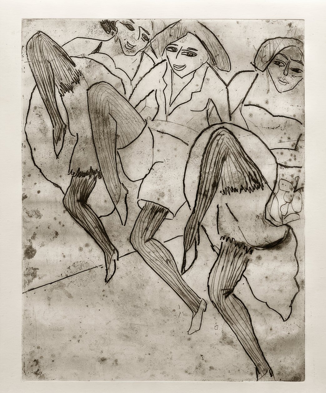 Hamburgse Danseressen door Ernst Ludwig Kirchner