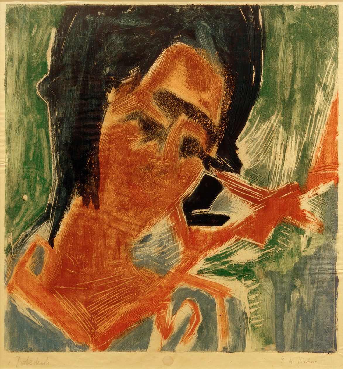 E.L.Kirchner, Jong Meisje door Ernst Ludwig Kirchner