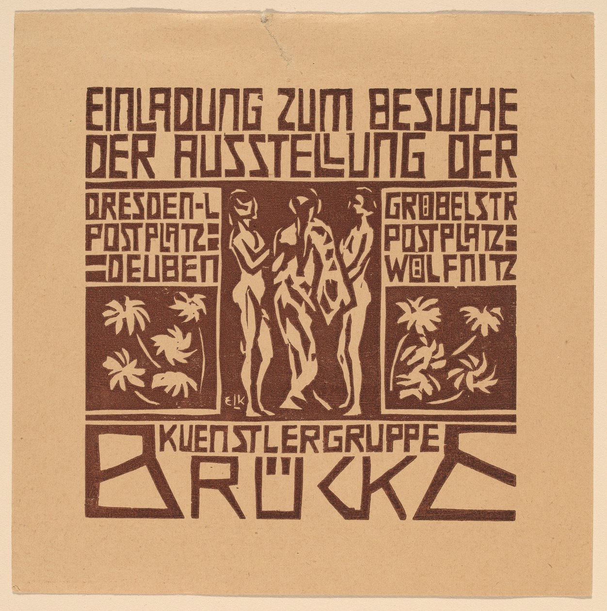 Uitnodiging...Tentoonstelling van de Kunstenaarsgroep Brücke door Ernst Ludwig Kirchner