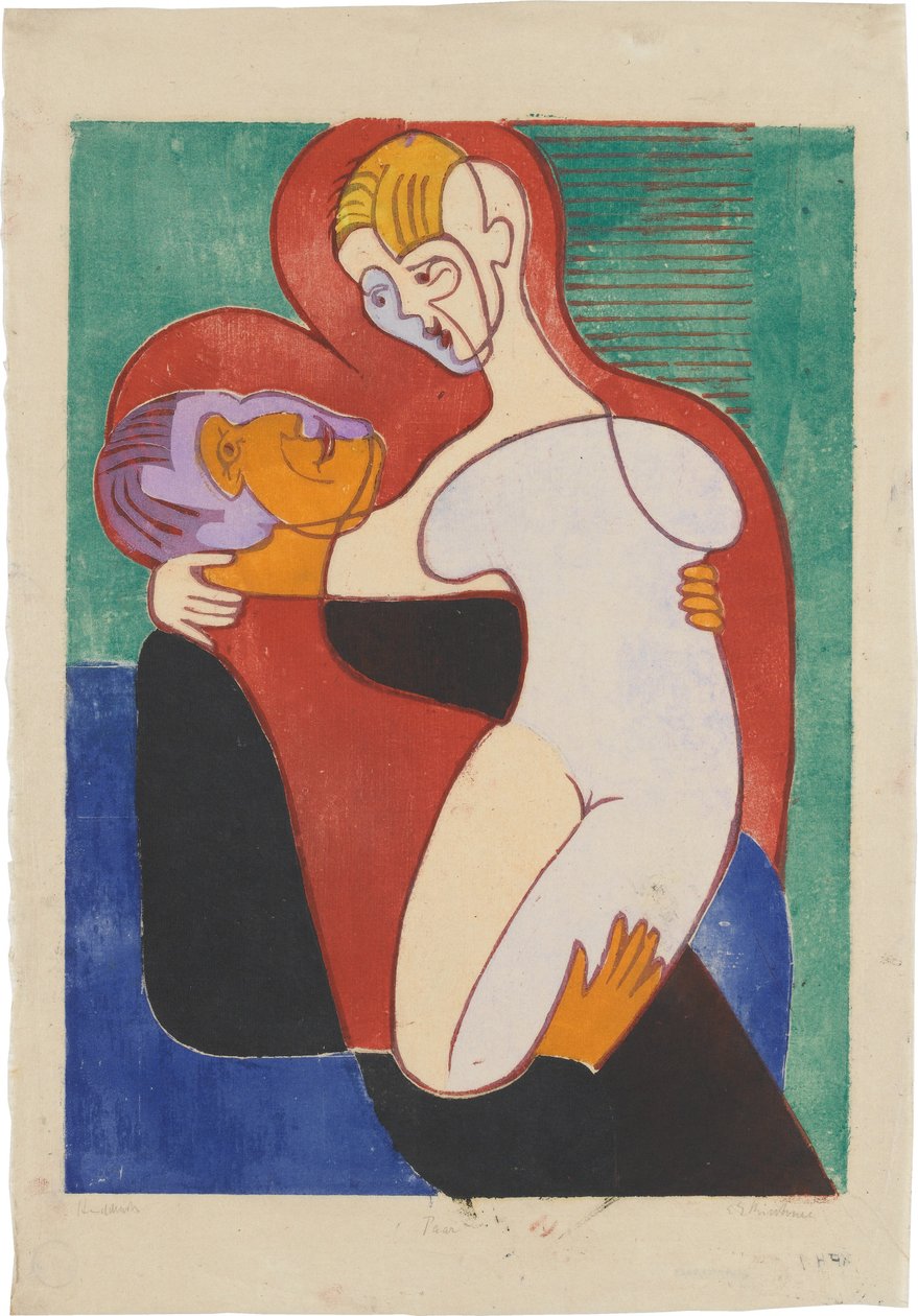 Elisabeth en Julius Hembus (Liefdespaar; De Hembussen) door Ernst Ludwig Kirchner