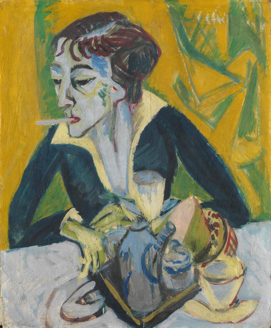 Erna met een sigaret door Ernst Ludwig Kirchner