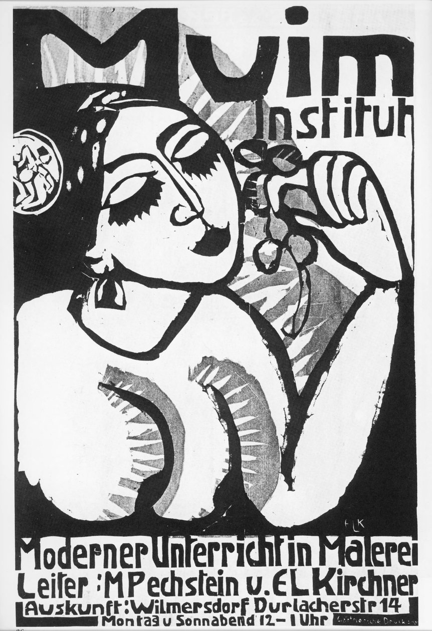 Ernst Ludwig Kirchner: Muim Instituut ... (houtsnede) door Ernst Ludwig Kirchner
