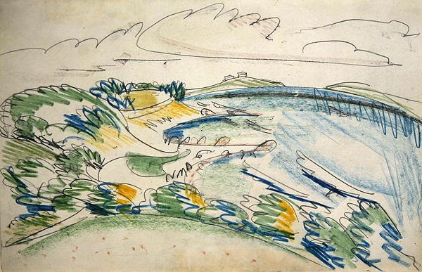 Kust van Fehmarn bij Wulfen door Ernst Ludwig Kirchner