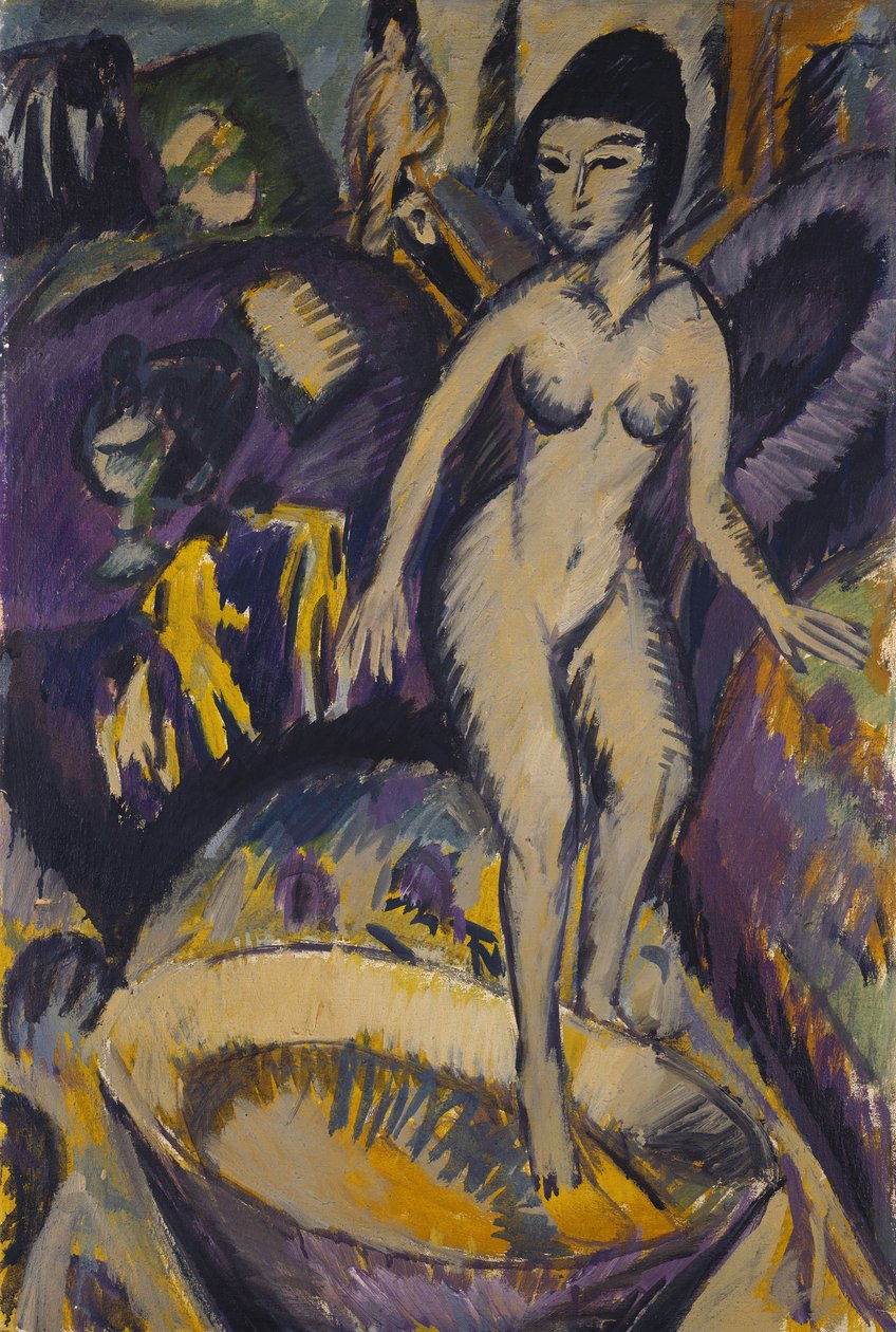 Vrouwelijk Naakt met Hottub, 1912 door Ernst Ludwig Kirchner