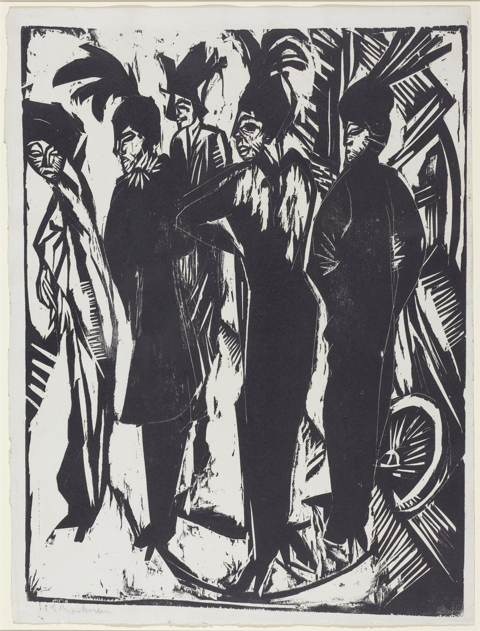 Vijf vrouwen op straat door Ernst Ludwig Kirchner