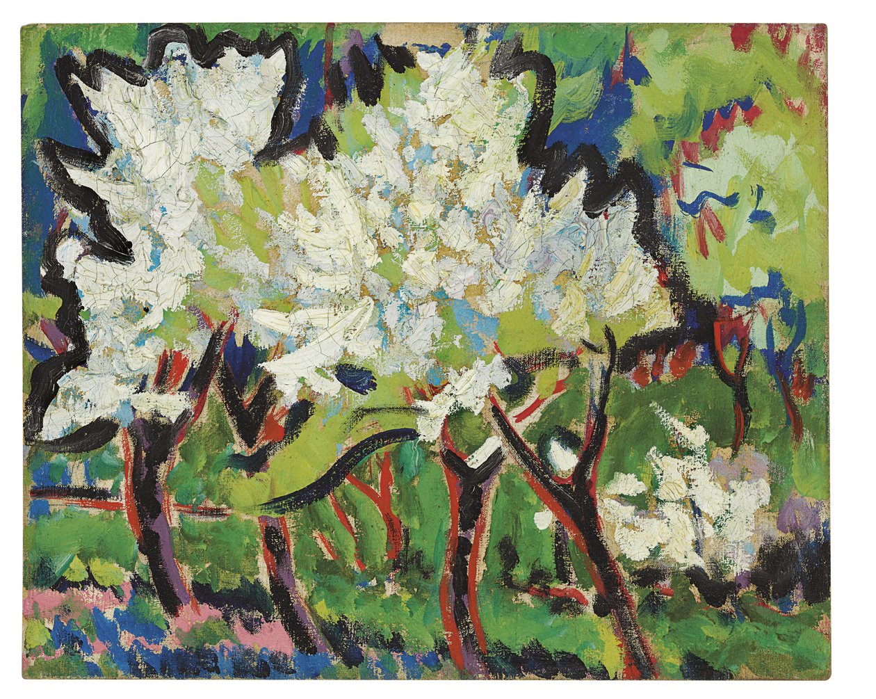 Bloeiende bomen IV door Ernst Ludwig Kirchner