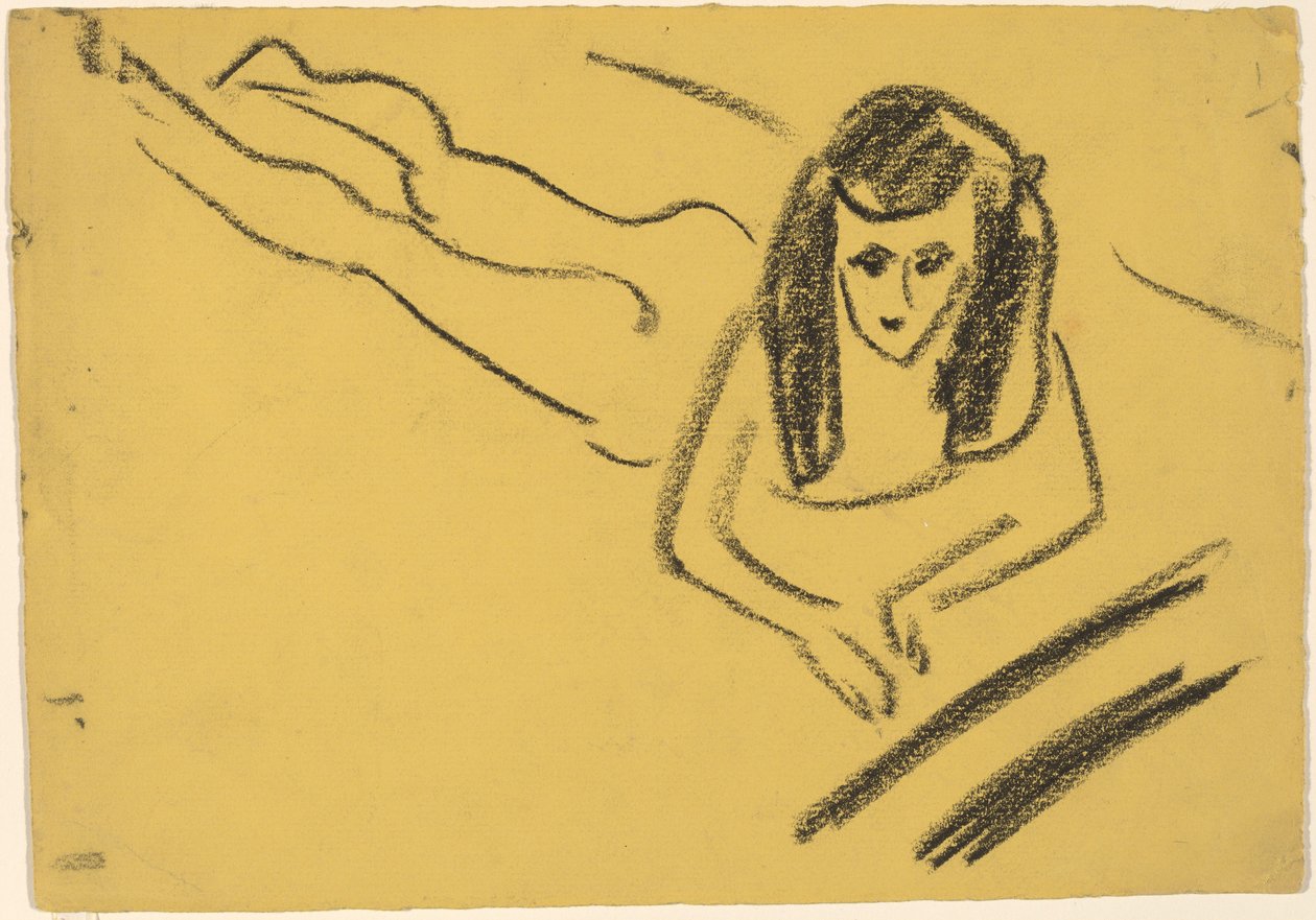 Fränzi Liggend door Ernst Ludwig Kirchner