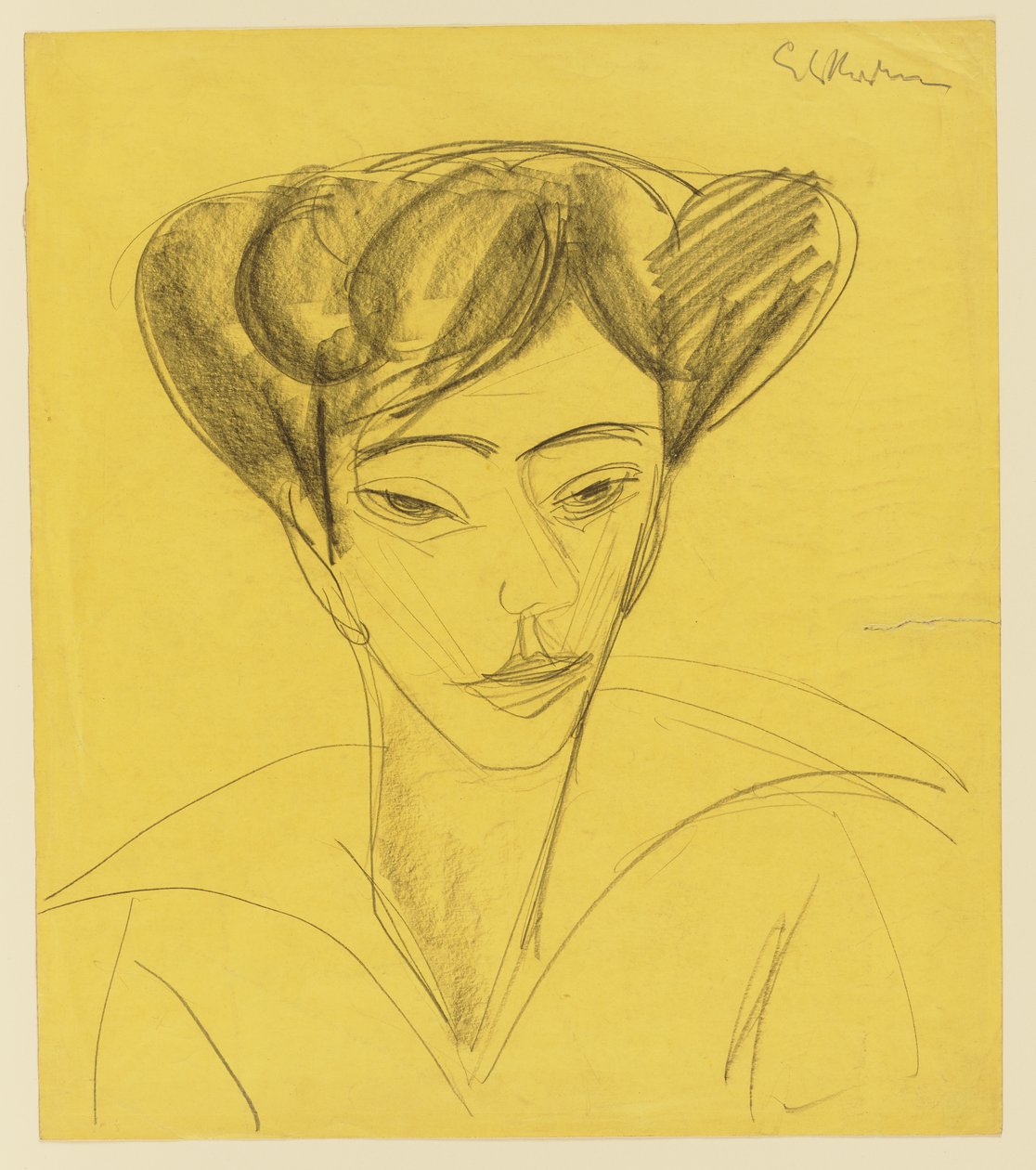 Vrouwenhoofd door Ernst Ludwig Kirchner