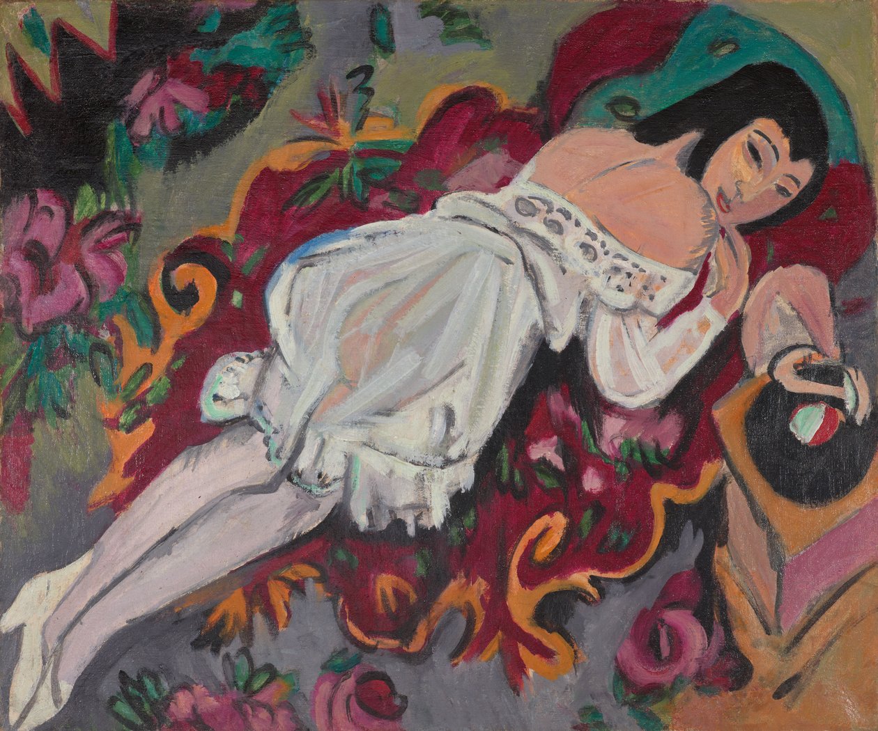 Meisje in een wit hemdje door Ernst Ludwig Kirchner