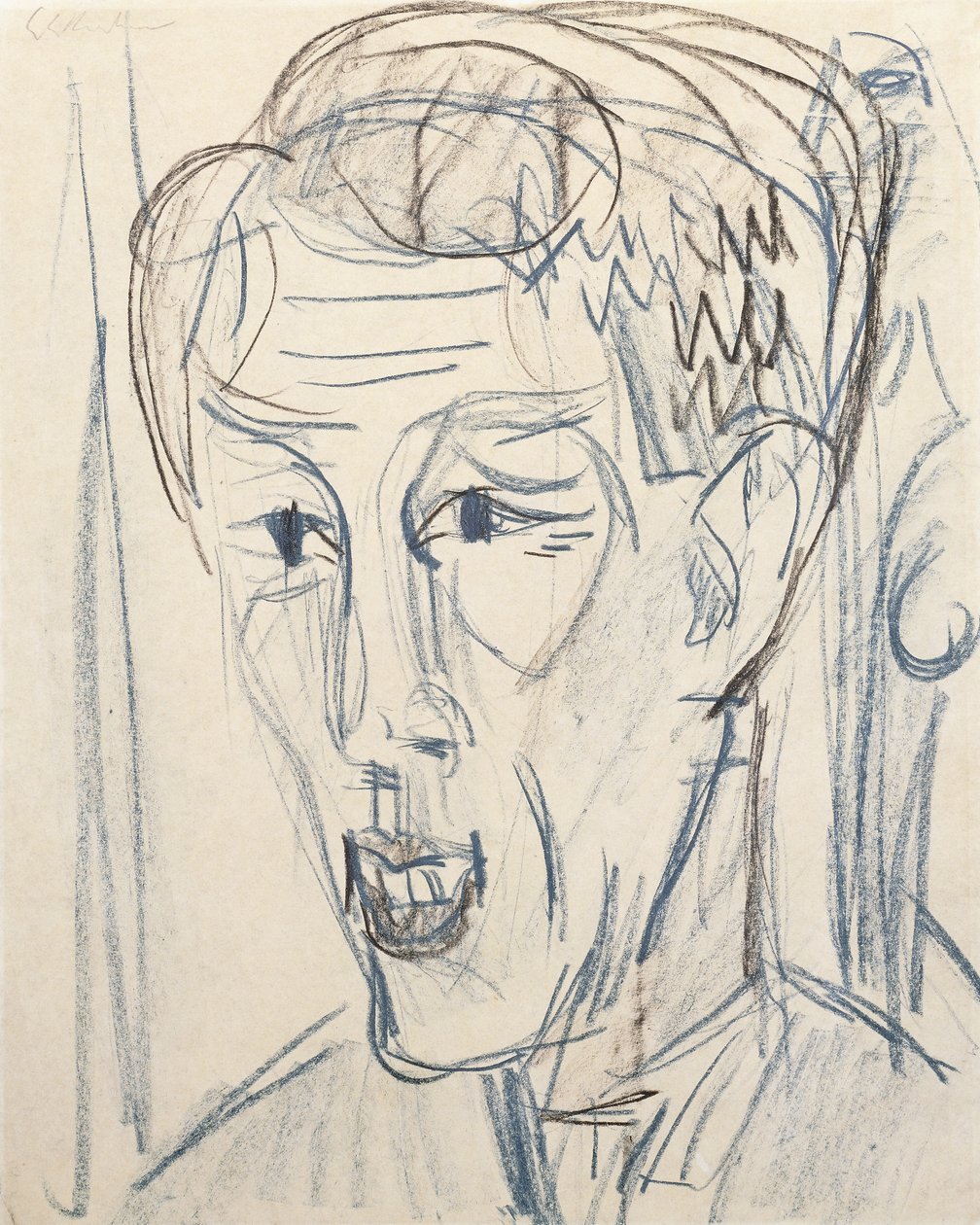 Hoofd van Bauknecht door Ernst Ludwig Kirchner