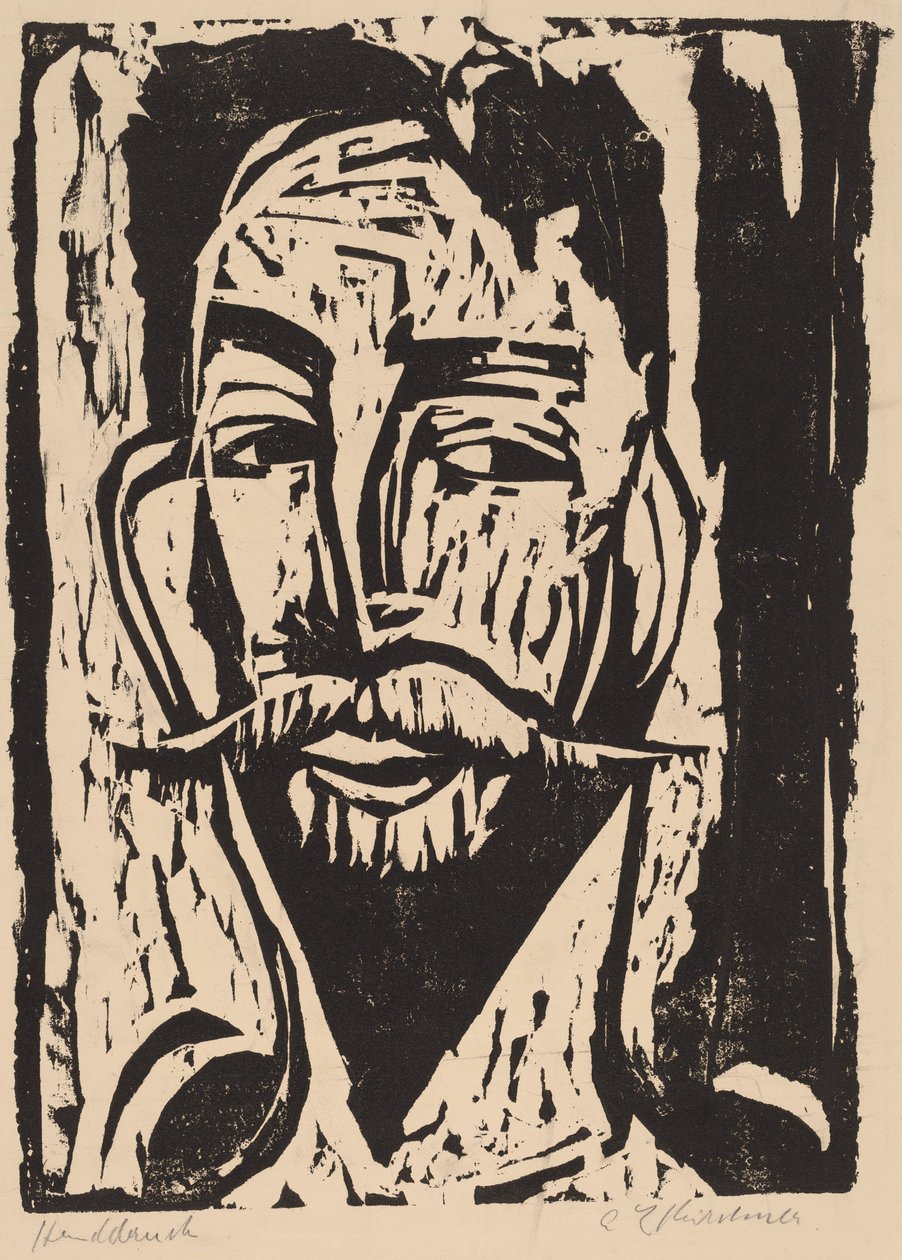 Hoofd van Prof. Dr. Graef door Ernst Ludwig Kirchner