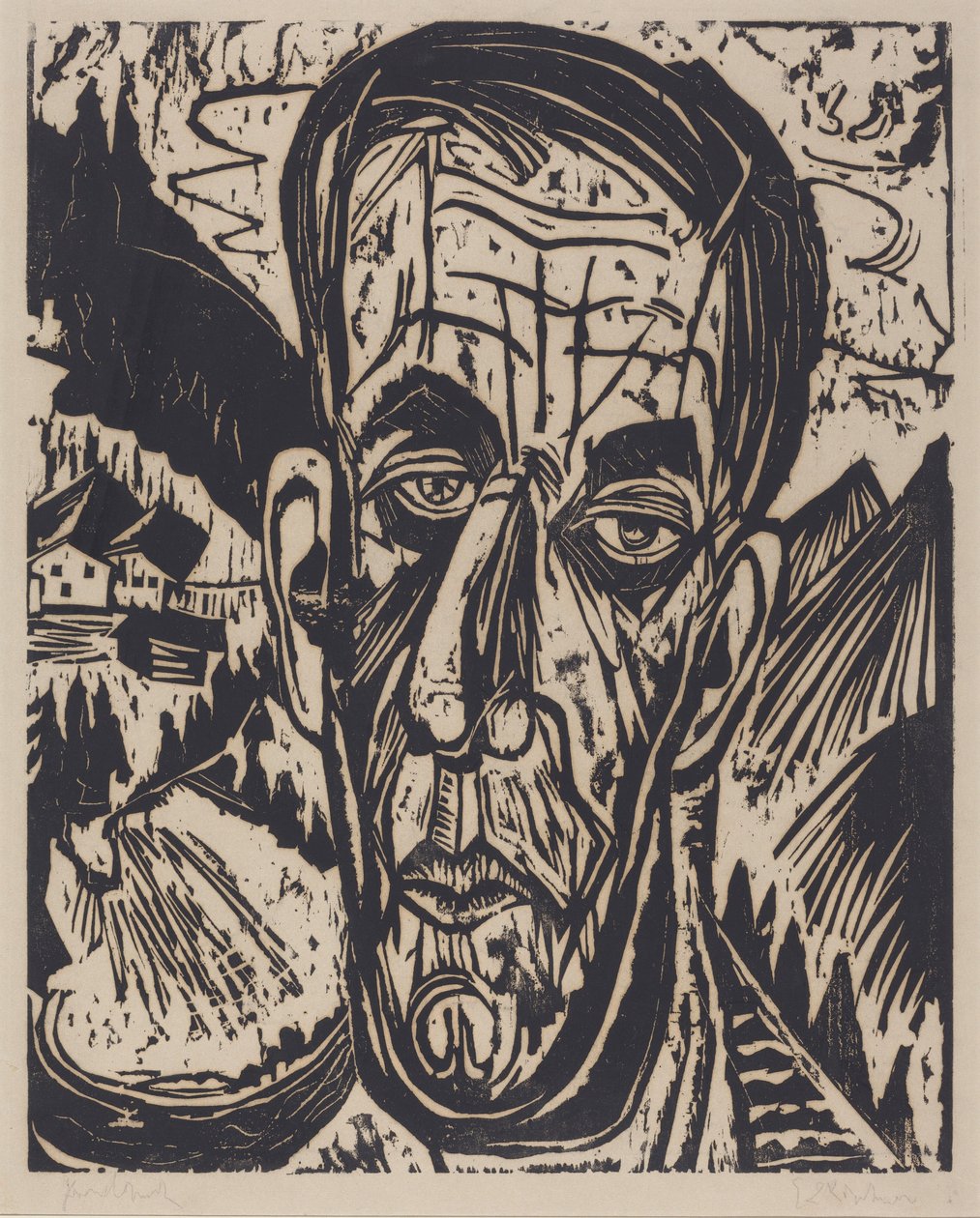 Head of van de Velde, Bright (Kopf van de Velde, Hell) door Ernst Ludwig Kirchner