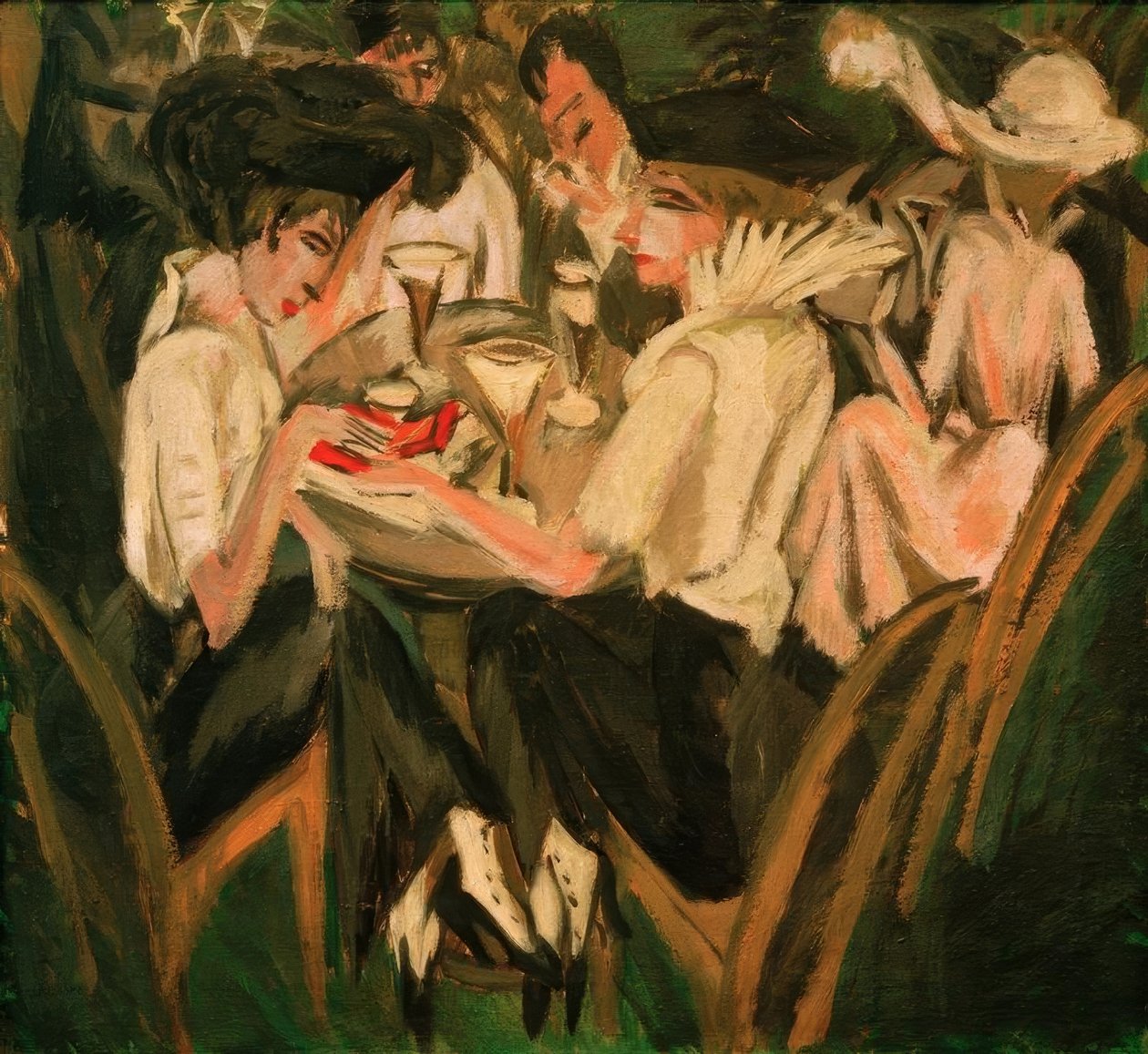 In de cafétuin door Ernst Ludwig Kirchner