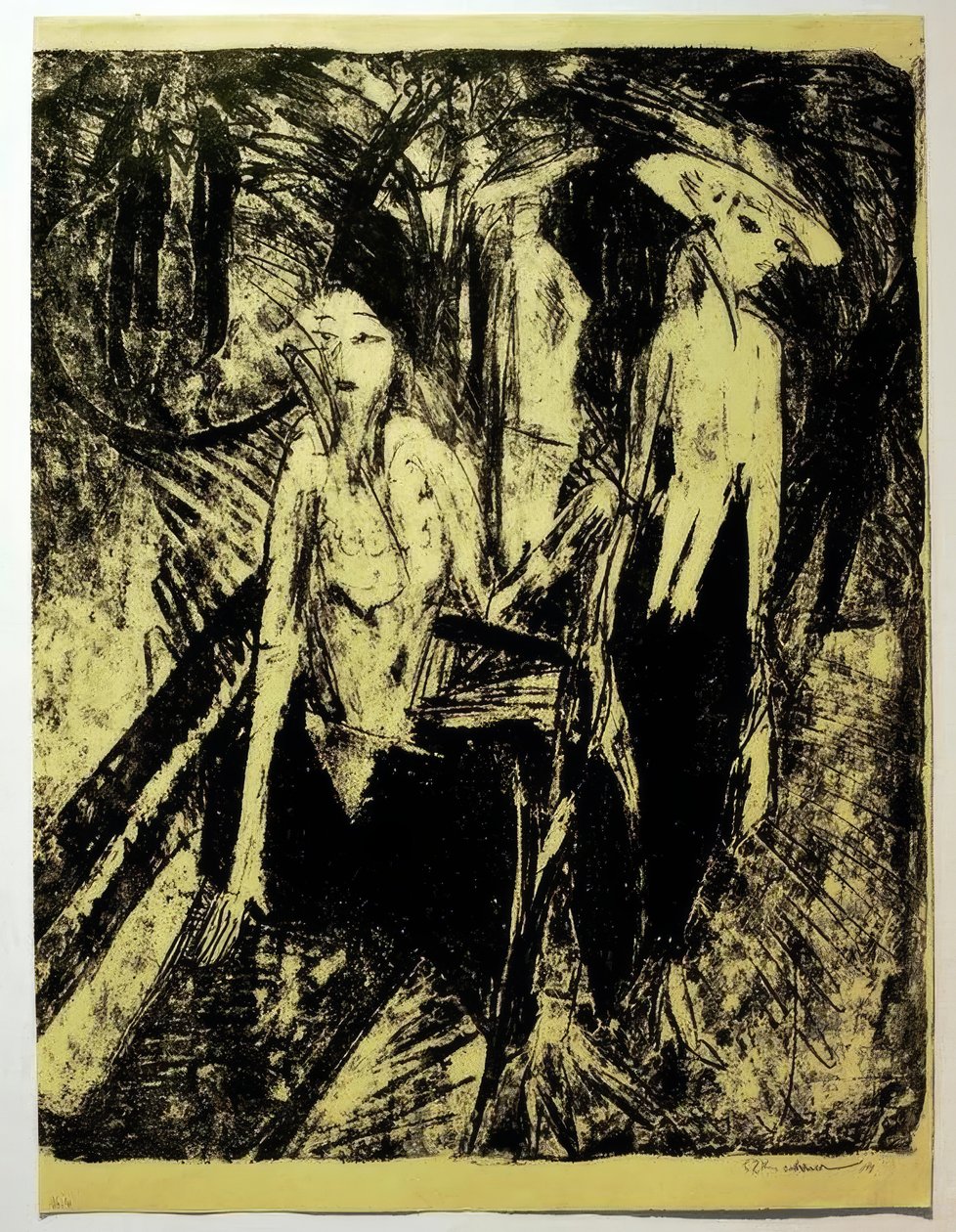 Kokotten op de Kurfürstendamm door Ernst Ludwig Kirchner