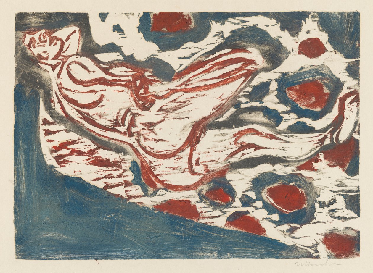 Liegender Akt (Liggend naakt) door Ernst Ludwig Kirchner