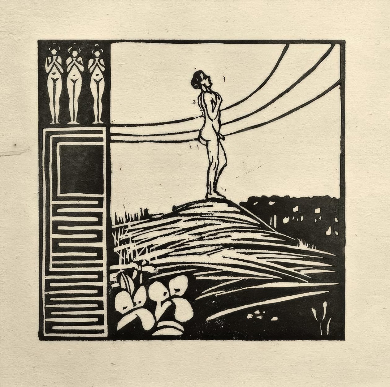 Mannelijke figuur op een berg (Het verlangen) door Ernst Ludwig Kirchner