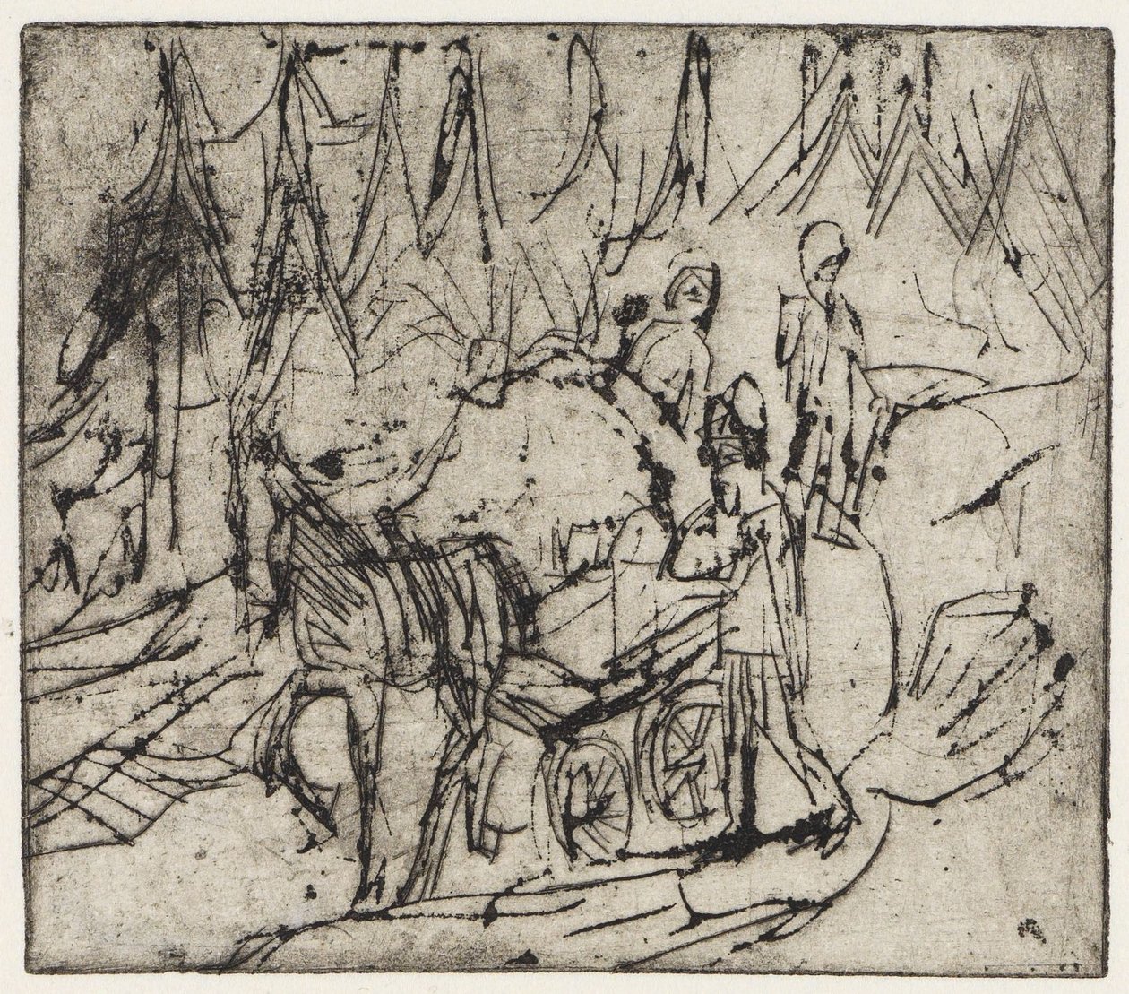 Melkwagen door Ernst Ludwig Kirchner