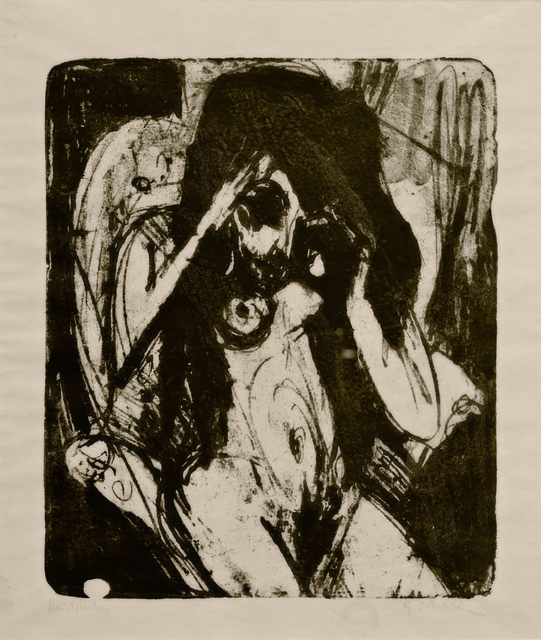 Naakte vrouw in stoel door Ernst Ludwig Kirchner