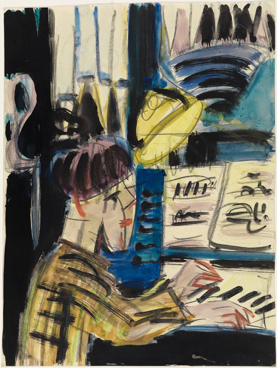 Orgelspeler door Ernst Ludwig Kirchner