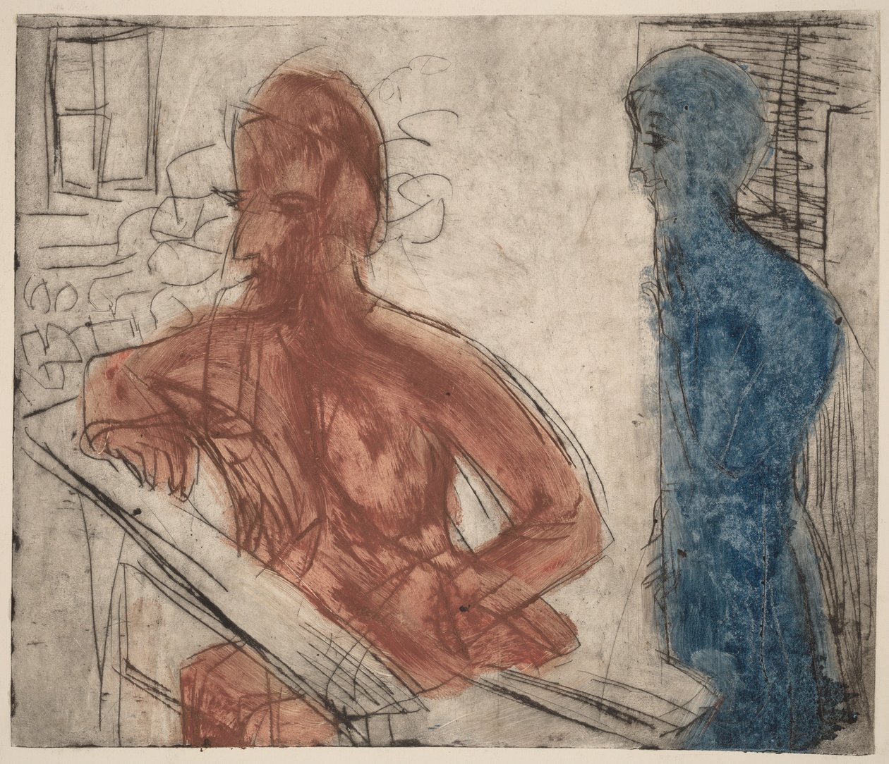 Boer en meisje door Ernst Ludwig Kirchner