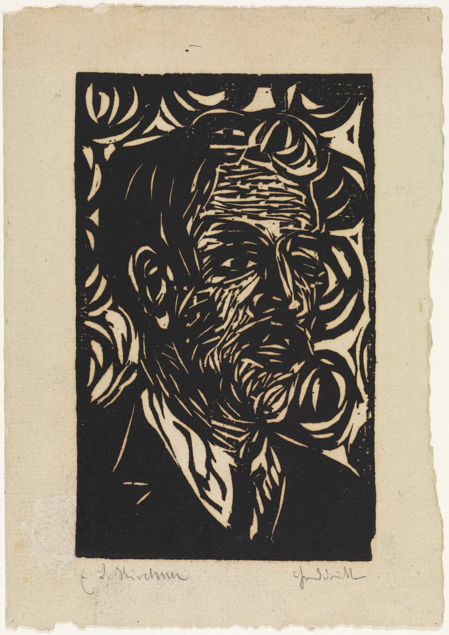 Portret van Max Pechstein door Ernst Ludwig Kirchner