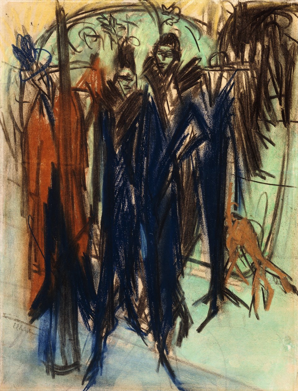 Prostituee, Friedrichstrasse, Berlijn door Ernst Ludwig Kirchner