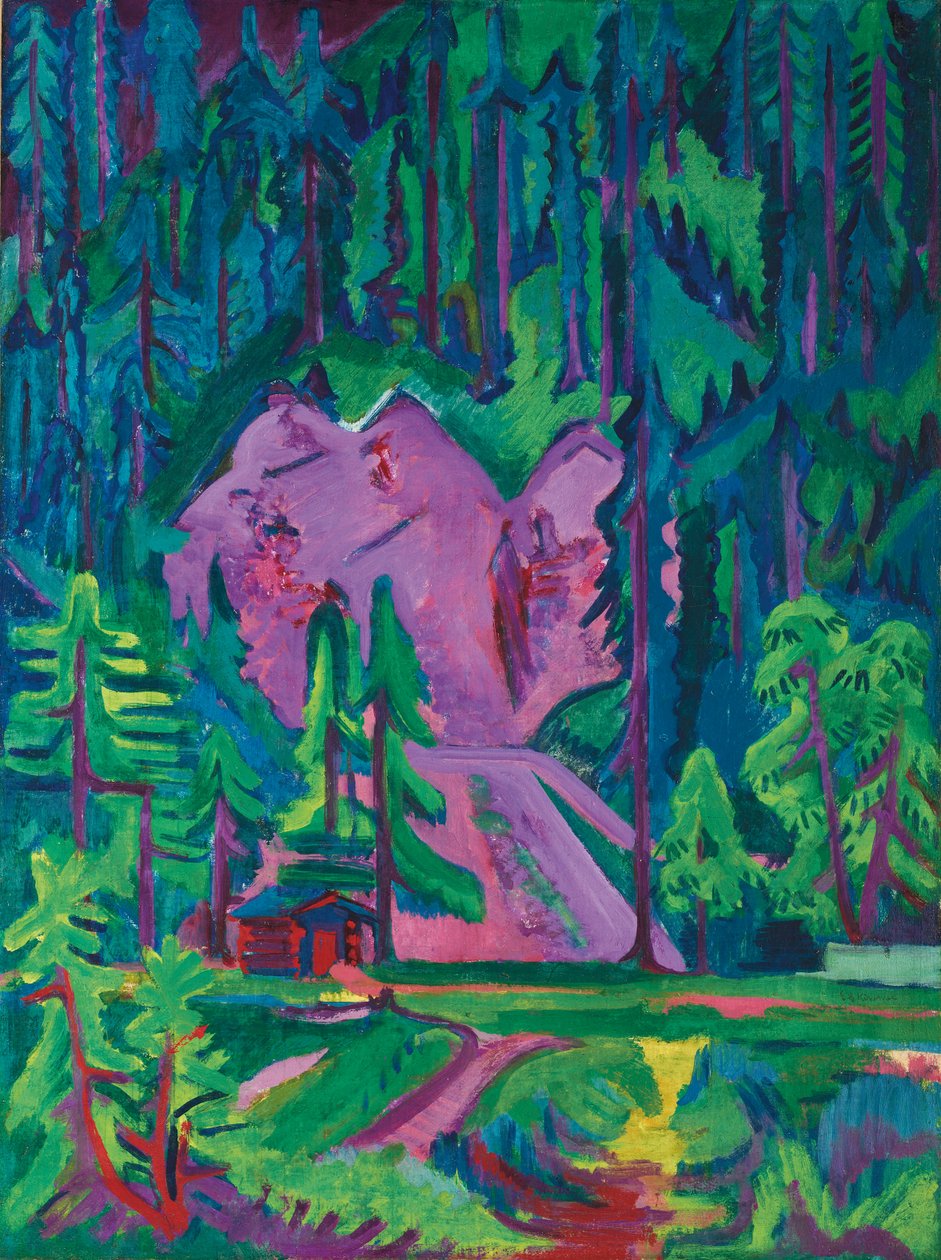 Steengroeve bij Wildboden; Steinbruch bei Wildboden, ca. 1923 door Ernst Ludwig Kirchner