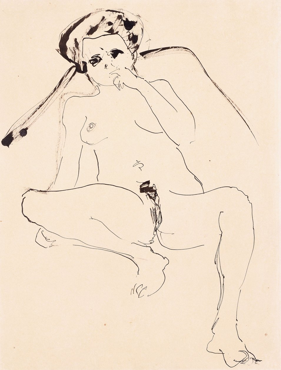 Liggend Naakt, 1919 door Ernst Ludwig Kirchner