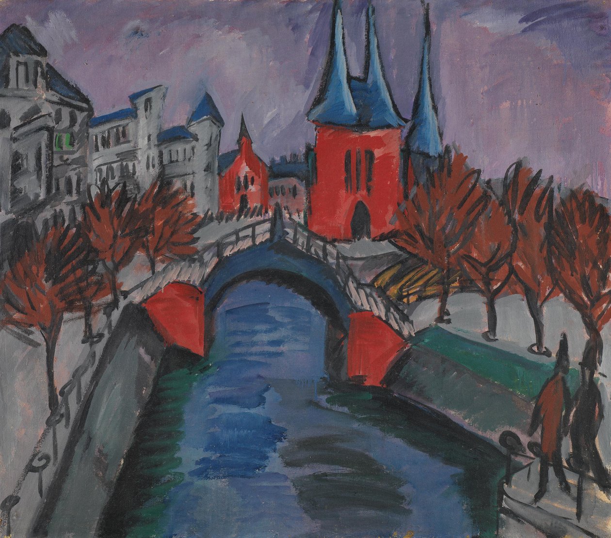Rotes Elisabethufer, Berlijn (kanaal met brug) door Ernst Ludwig Kirchner