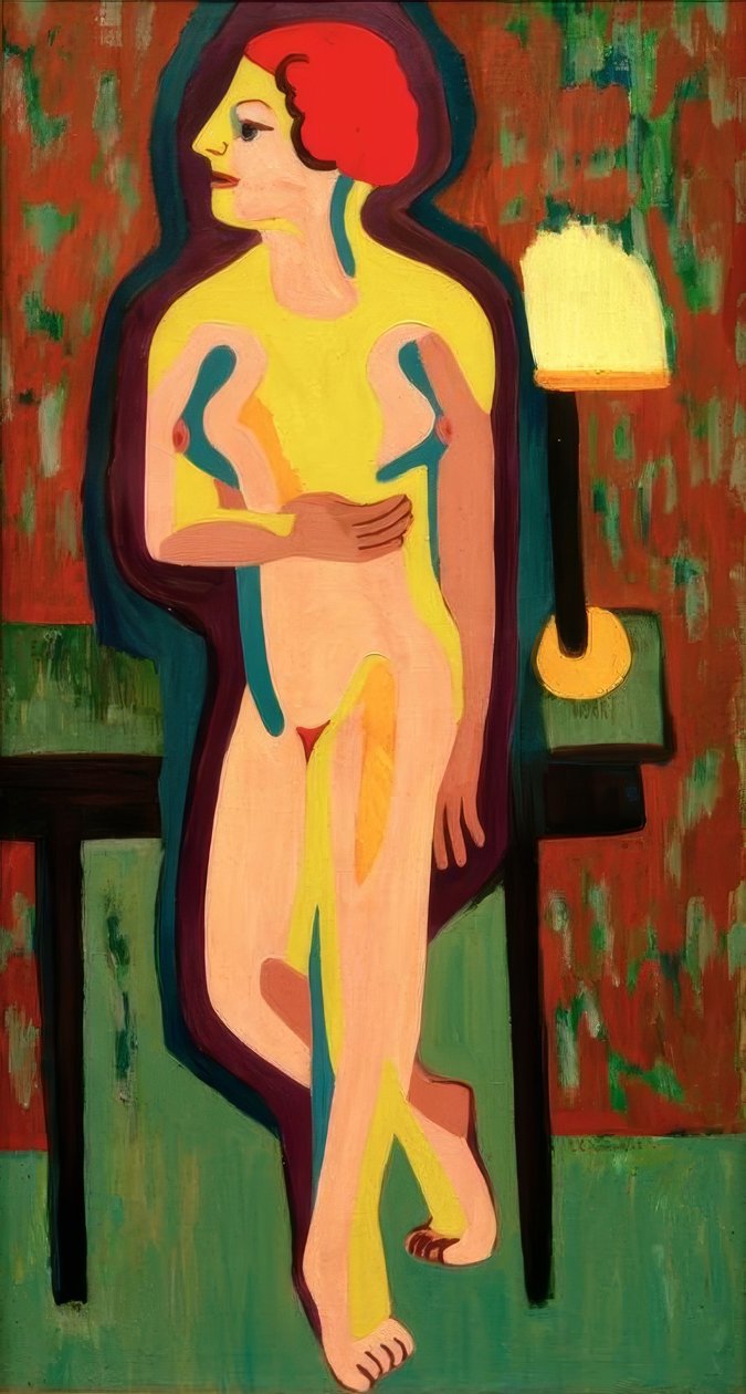 Roodharige naakte vrouw door Ernst Ludwig Kirchner