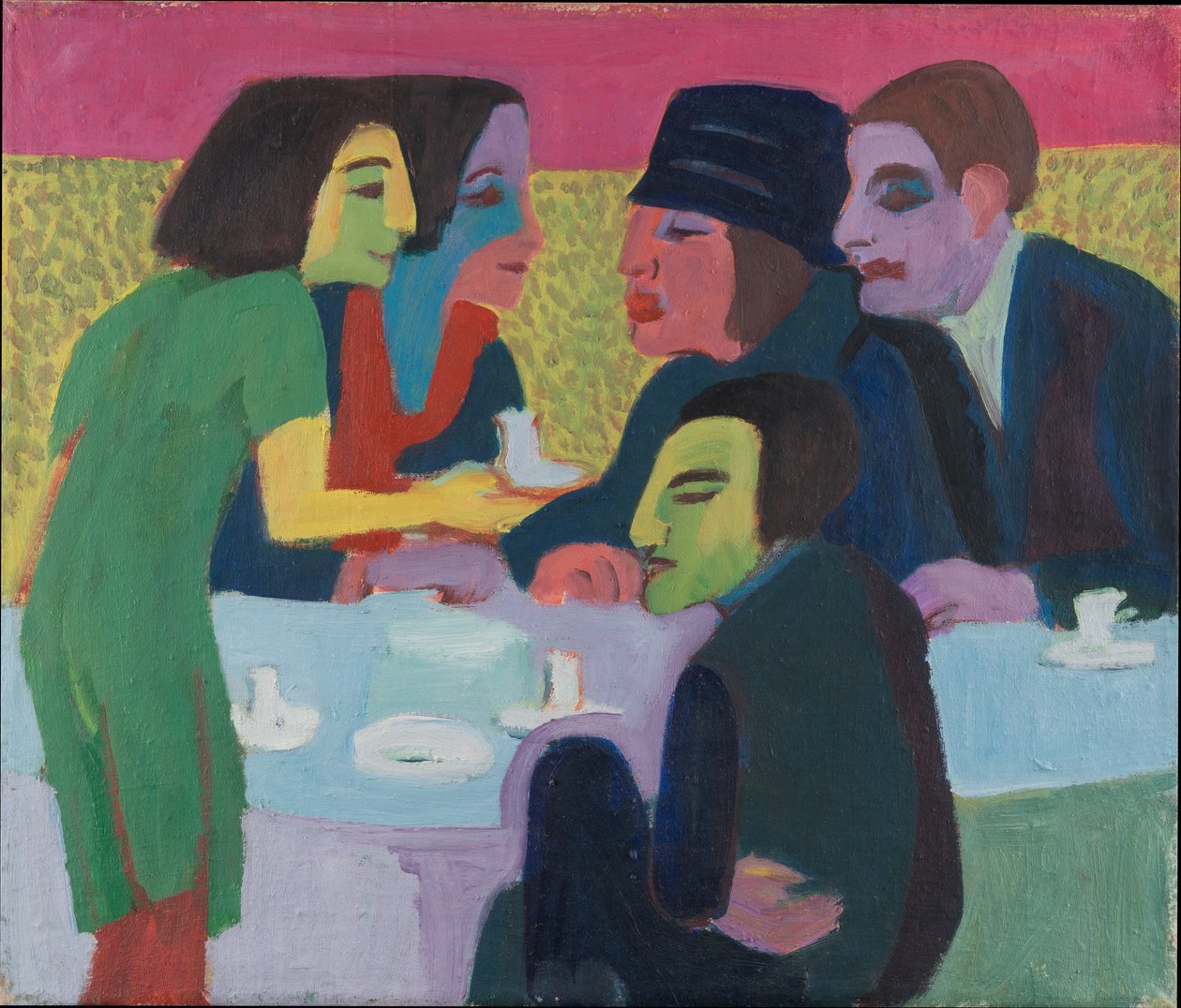 Tafereel in een café door Ernst Ludwig Kirchner