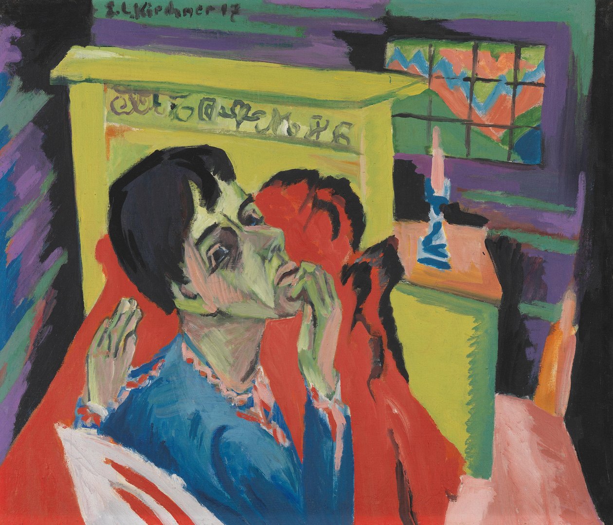 Zelfportret als zieke (De zieke) door Ernst Ludwig Kirchner