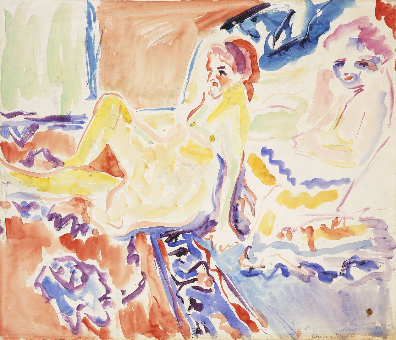 Zittend en Liggend door Ernst Ludwig Kirchner