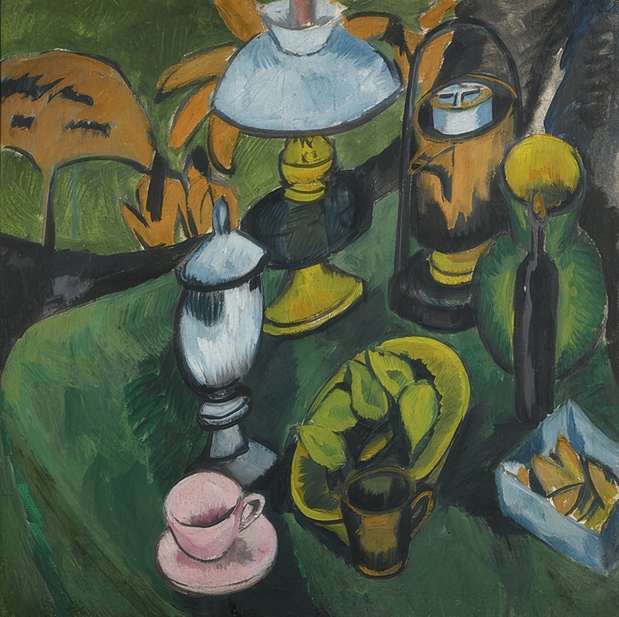 Stilleven met lamp door Ernst Ludwig Kirchner