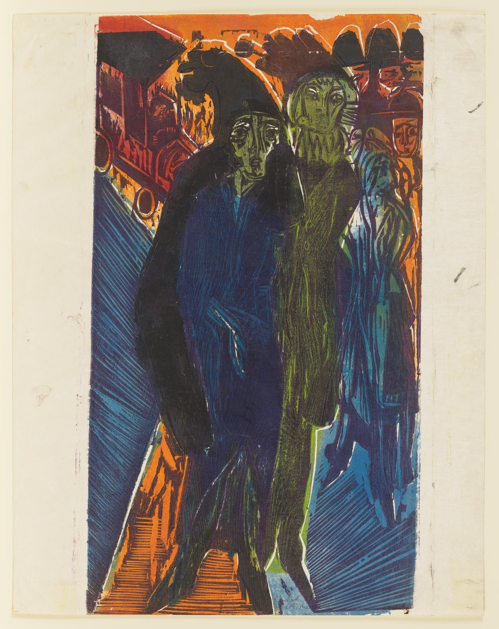 Straatbeeld (naar het schilderij „Straatbeeld“ uit 1914) door Ernst Ludwig Kirchner