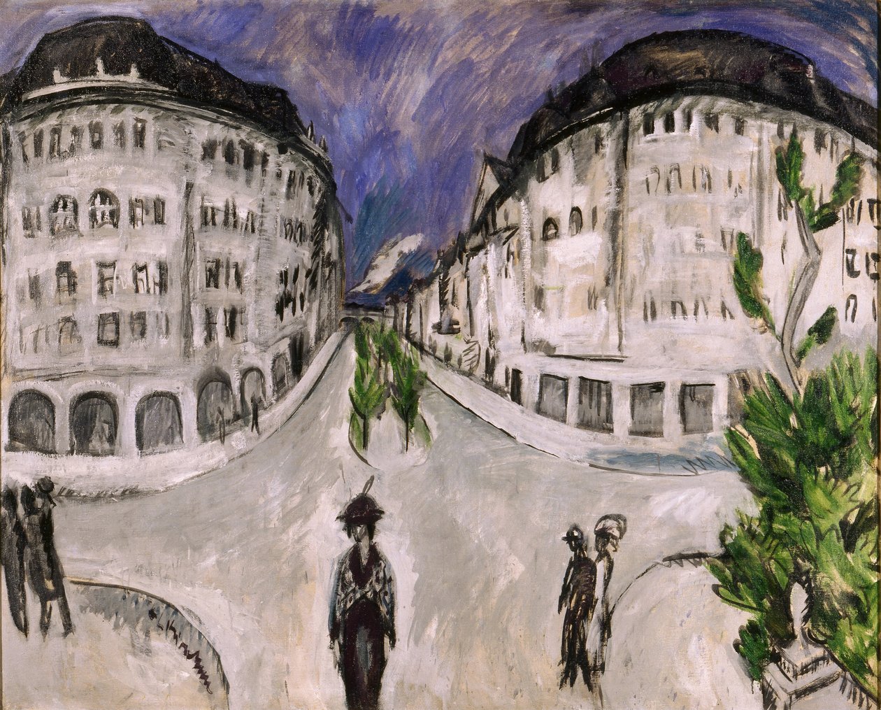 Straat bij het Stadtpark in Schöneberg door Ernst Ludwig Kirchner