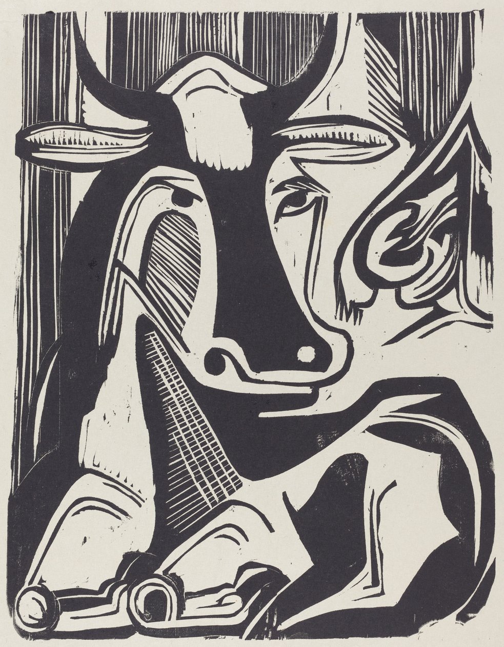 De Grote Koe die Ligt door Ernst Ludwig Kirchner